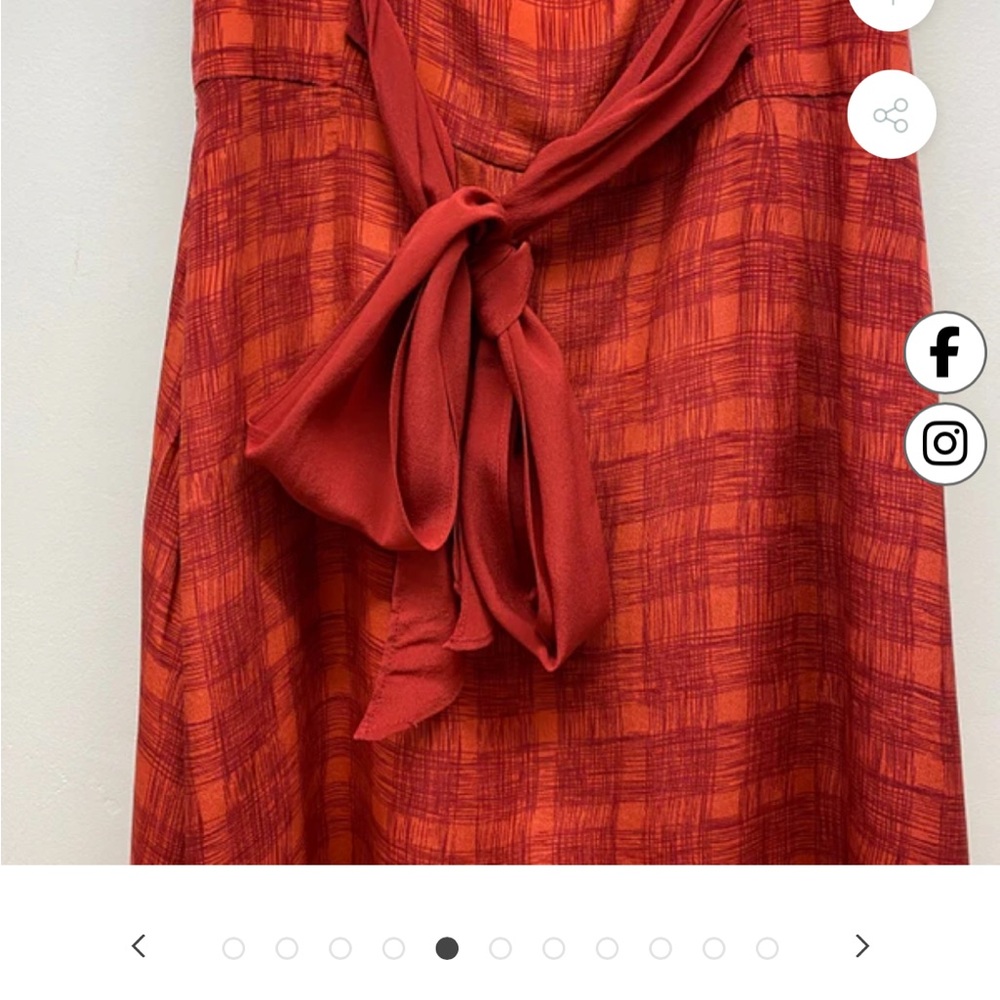 Anthropologie- Girls From Savoy Chic Silk Red Dress - Picture 5 of 10